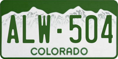 CO license plate ALW504