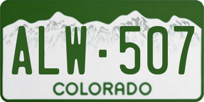 CO license plate ALW507
