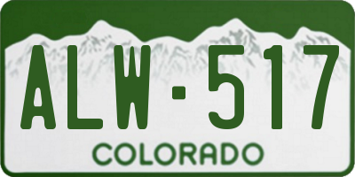 CO license plate ALW517