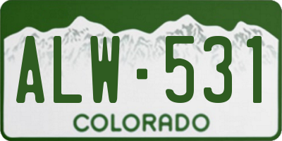 CO license plate ALW531