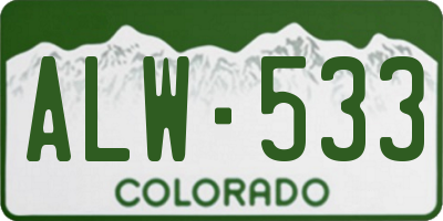 CO license plate ALW533