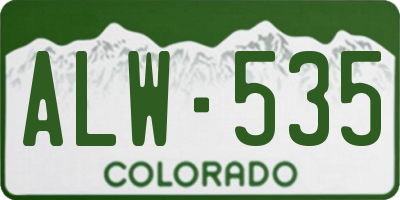 CO license plate ALW535