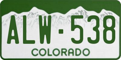 CO license plate ALW538