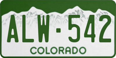 CO license plate ALW542