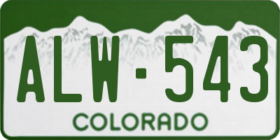 CO license plate ALW543