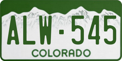 CO license plate ALW545