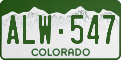 CO license plate ALW547