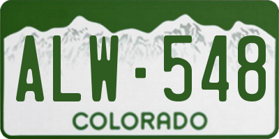 CO license plate ALW548