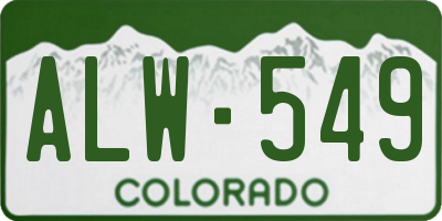 CO license plate ALW549