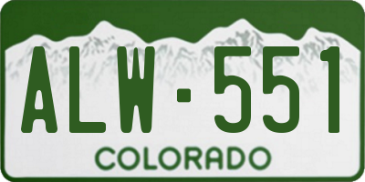 CO license plate ALW551