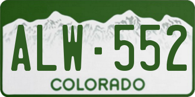 CO license plate ALW552
