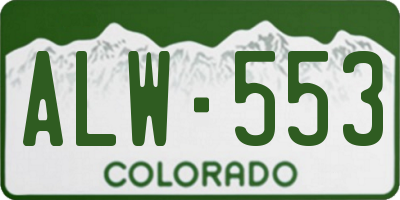 CO license plate ALW553