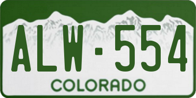 CO license plate ALW554