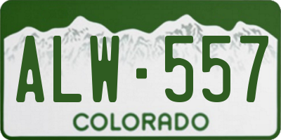 CO license plate ALW557