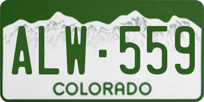 CO license plate ALW559