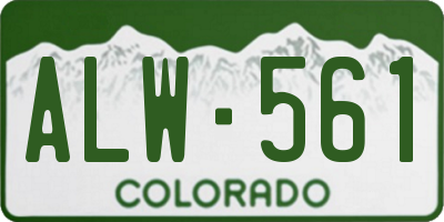 CO license plate ALW561