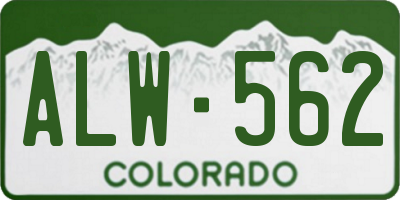 CO license plate ALW562