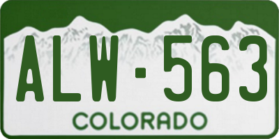 CO license plate ALW563