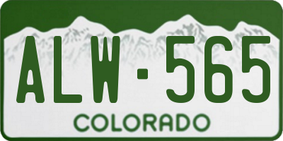 CO license plate ALW565