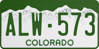 CO license plate ALW573