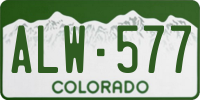 CO license plate ALW577