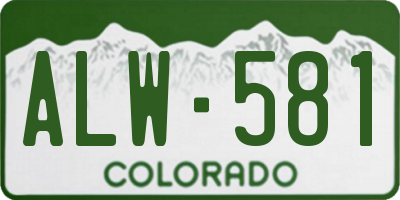 CO license plate ALW581