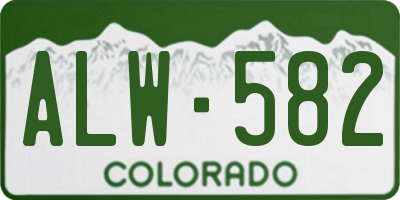 CO license plate ALW582