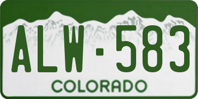 CO license plate ALW583