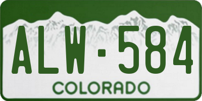 CO license plate ALW584