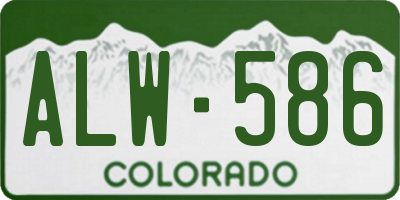 CO license plate ALW586
