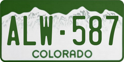 CO license plate ALW587