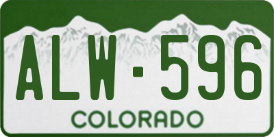 CO license plate ALW596