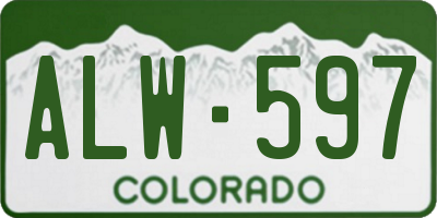 CO license plate ALW597