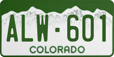 CO license plate ALW601