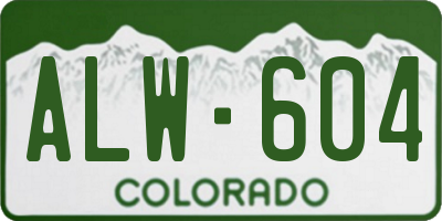 CO license plate ALW604