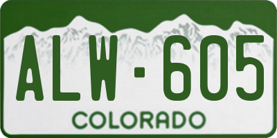 CO license plate ALW605
