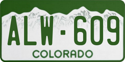 CO license plate ALW609