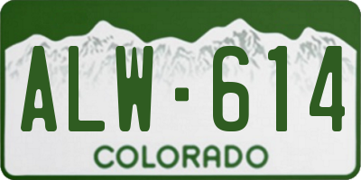 CO license plate ALW614