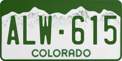 CO license plate ALW615