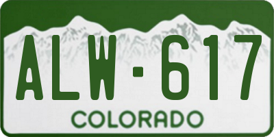 CO license plate ALW617