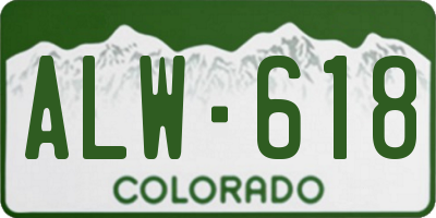 CO license plate ALW618