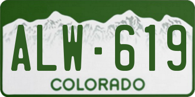 CO license plate ALW619