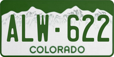 CO license plate ALW622