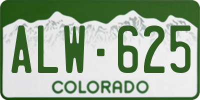 CO license plate ALW625