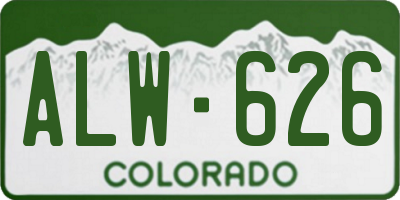 CO license plate ALW626