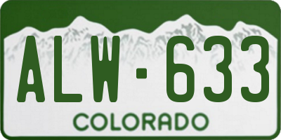 CO license plate ALW633