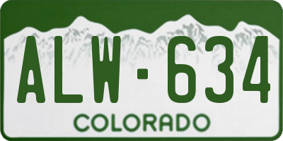 CO license plate ALW634