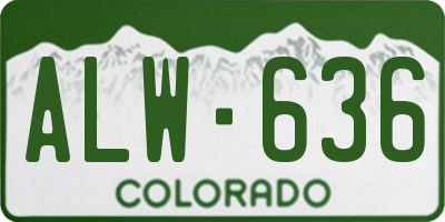 CO license plate ALW636
