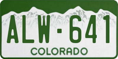 CO license plate ALW641