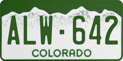 CO license plate ALW642